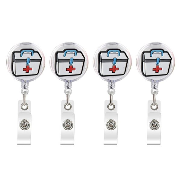 4 stk uttrekkbar nøkkelringmerke spoleklips 4 stk.4 4 4Pcs4