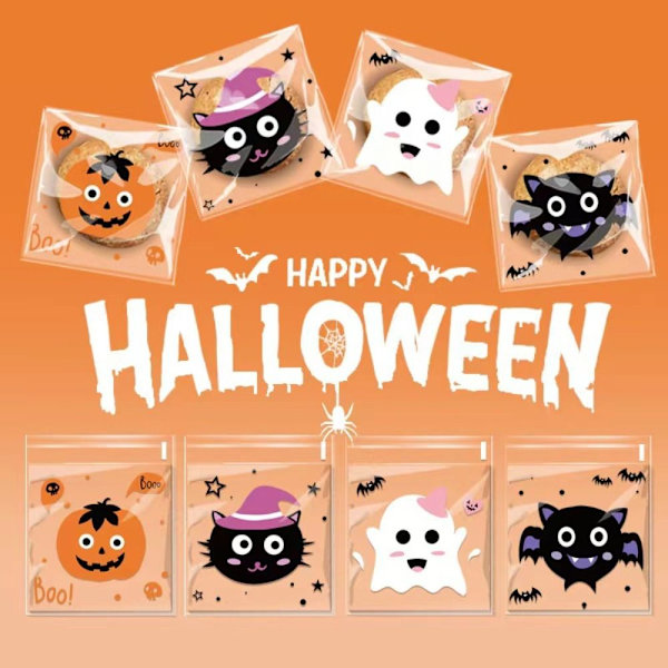 100 stk Halloween slikposer Plast slikposer GHOST GHOST Ghost