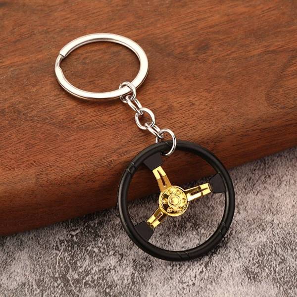 Rat Nøglering Bil Nøglering SORT&GULD Black&gold