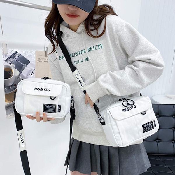Damaxelväska Casual Tote Bag Canvas Handväskor VIT white