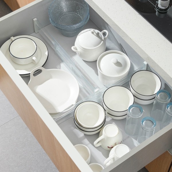 Justerbare skuffedeler Organizers TRANSPARENT SORT