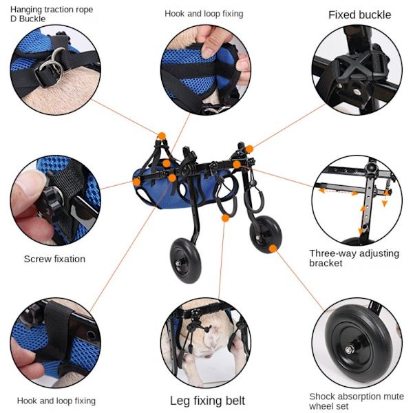 Justerbar hundrullstol Mobility Aid Trolley S S