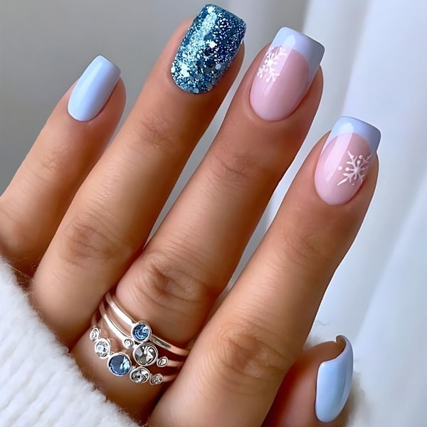 Christmas French Fake Nails False Nail Press on Nails