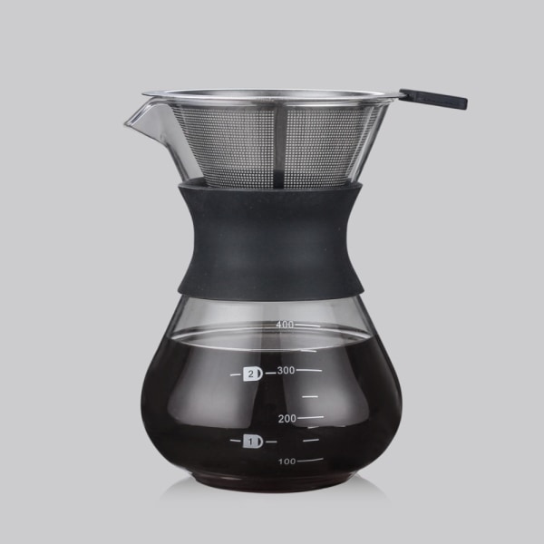 Håndbrygget Kaffekande Glas Kaffekande 400MLMED FILTER MED 400mlWith filter