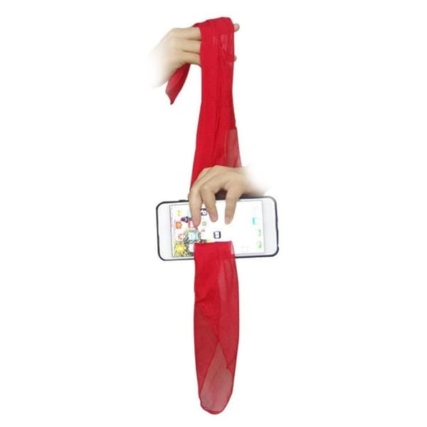 6 stk Silke Through Phone Magic Props Tørklæde Props Nærbillede Red