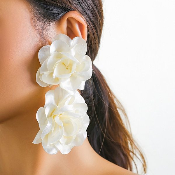 Blomörhänge Drop örhängen VIT white