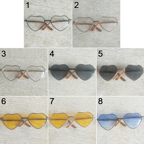 Cute Heart Frame Plush Doll Eyeglasses 2 2 2
