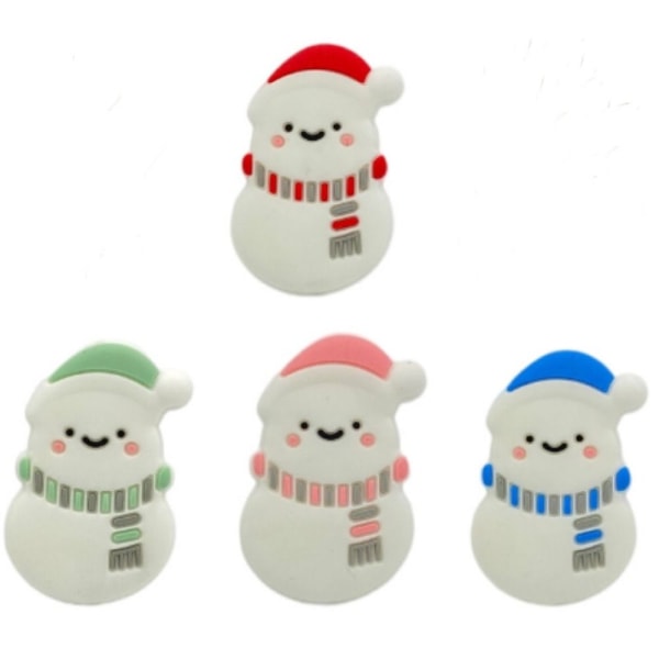 10 kpl Mini lumiukon muotoisia silikonihelmiä värikäs lumiukon välilevy