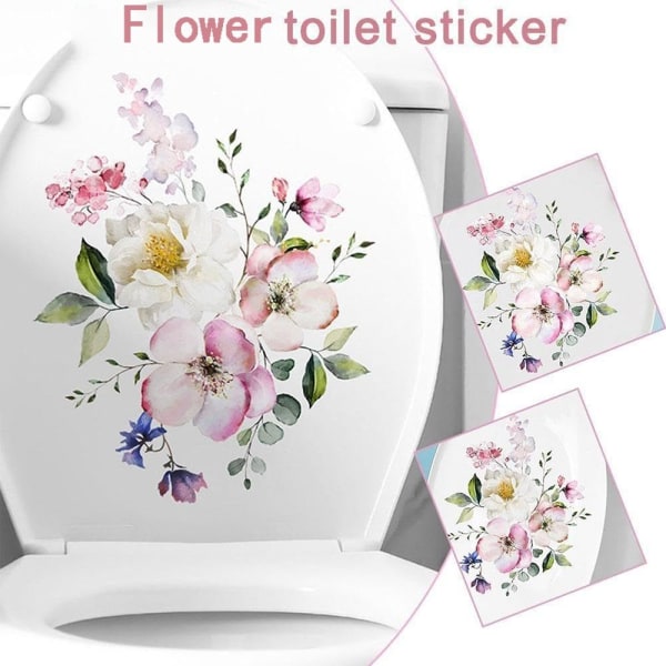 Toiletklistermærke med blomstermærkater 1 1 1