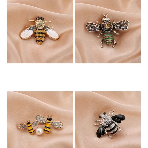 3 stk Pearl Bee Corsage Krystallbrosje D D D
