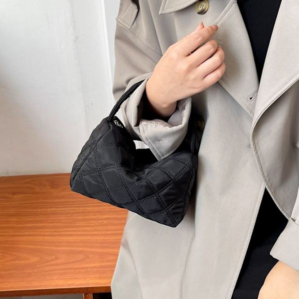 Quiltet mulepose Plaid håndtasker SORT black