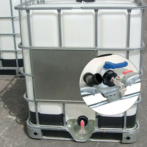 IBC Tank Dæksel Adapter Med Messinghane Slangetilslutning