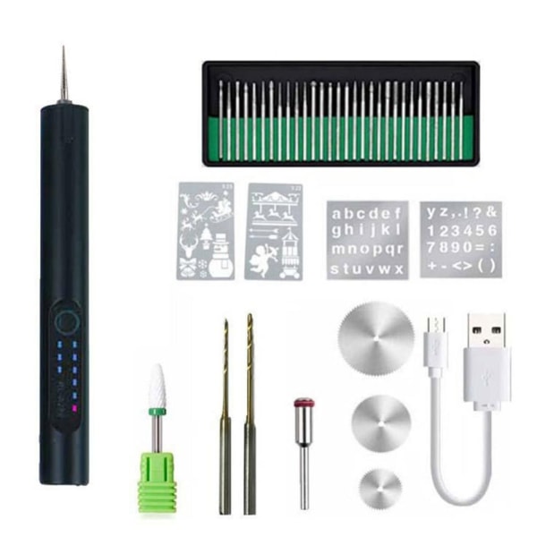 Puuntyöstökaiverruskynä Mini Wireless Drill MUSTA Black