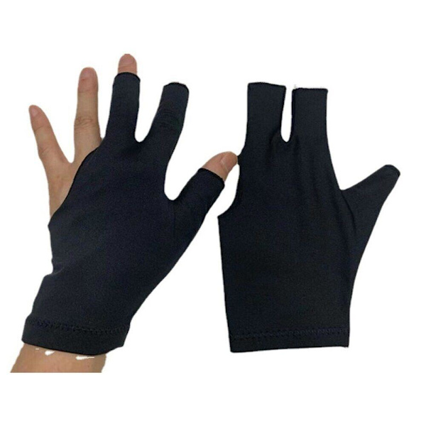 Billardhandsker Trefingerhandsker SORT Black