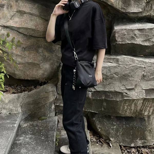 Modetaske diagonal nylontaske enkelt skulder