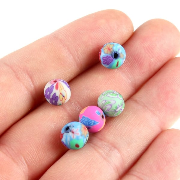 Farverige Craft Beads Runde Clay Beads Runde Polymer Clay Beads