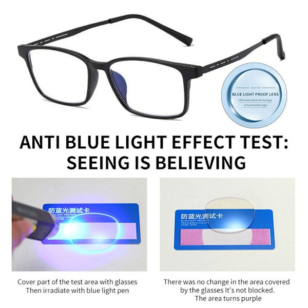 Anti-Blue Light lukulasit Business silmälasit MUSTA black Strength 150
