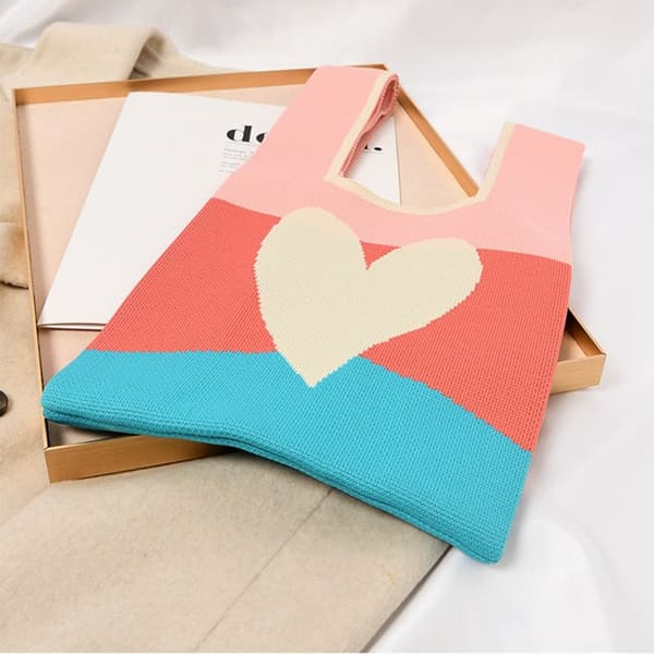 Knit Handbag Kangaskassi PINK pink