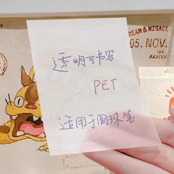 5Pack 50Sheets/Pack Transparent Sticky Notes Scrapes Stickers L-76x101mm