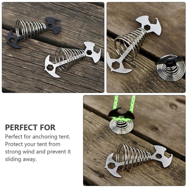 2kpl Spring Fishbone Anchor Telttatapit MUSTA Black