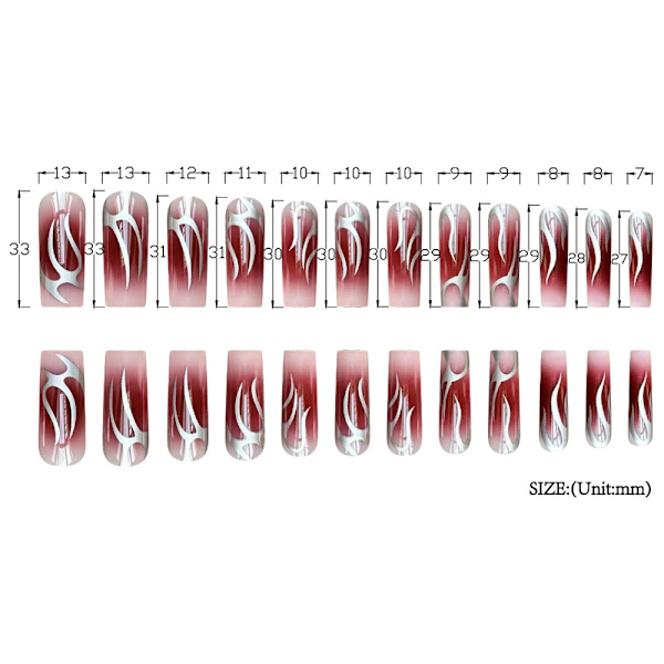 Long Water Pipe Fake Nails Tekokynnet W2 W2 W2