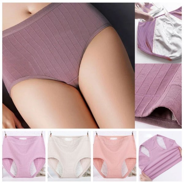 Menstruationsunderbukser Plus Size Bomuldstrusser 4XLGRÅ GRÅ 4XLGrey