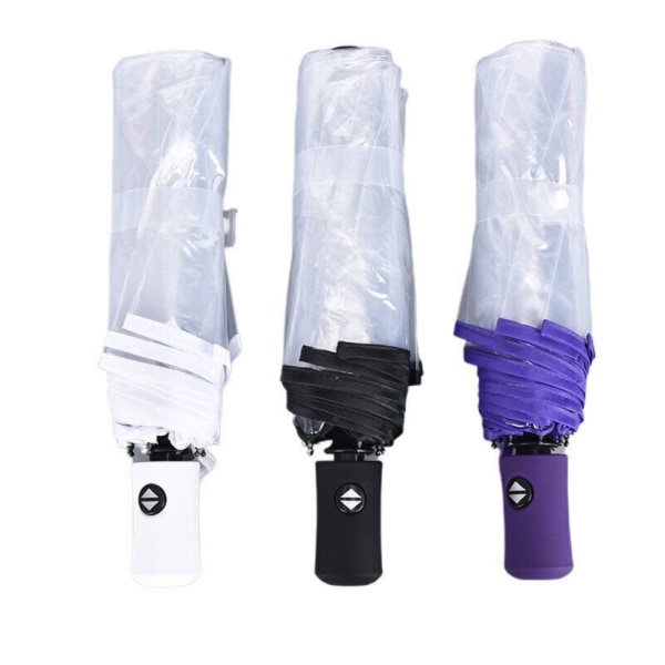 Automatisk Paraply Triple Folde Parasol SORT black