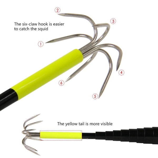Fiskeri Blæksprutte Gaff Eging Blæksprutte Jig Krog 4.0M 4.0M 4.0m