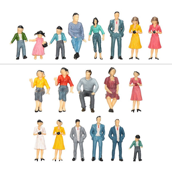 10 stk. Personfigurer Modelbygning Passagerer 1/30 1/30 1/30