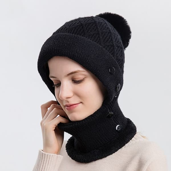 Hörselskydd Ullmössa Mössa Scarf GRÅ Grey