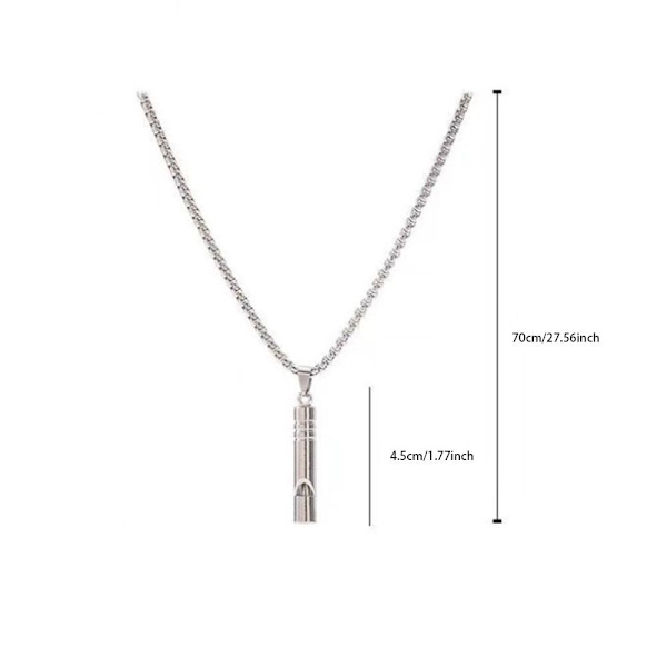 3 STK Punk Whistle Pendant Stress Relief Halskjede KJEDE LENGDE chain length 70cm