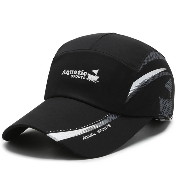 Qucik Dry Baseball Keps Golf Fiske Cap SVART black