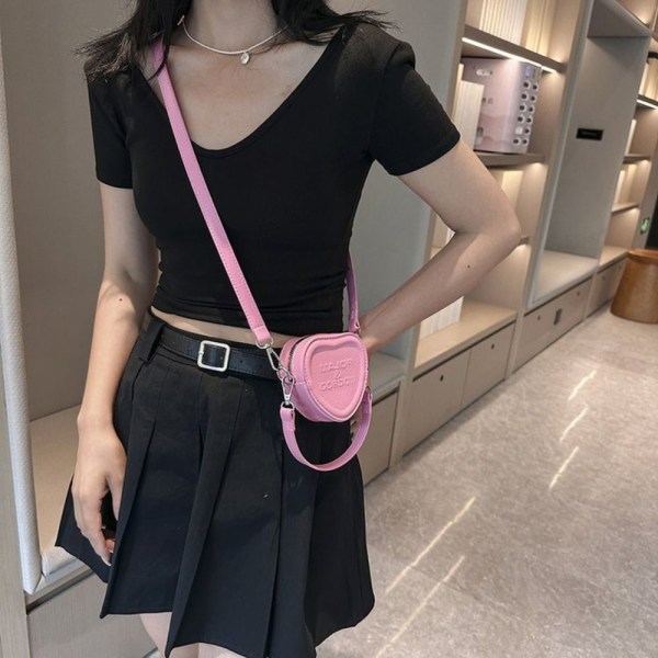 Suloiset sydämenmuotoiset Mini Crossbody Laukut Trend Korean Fashion white