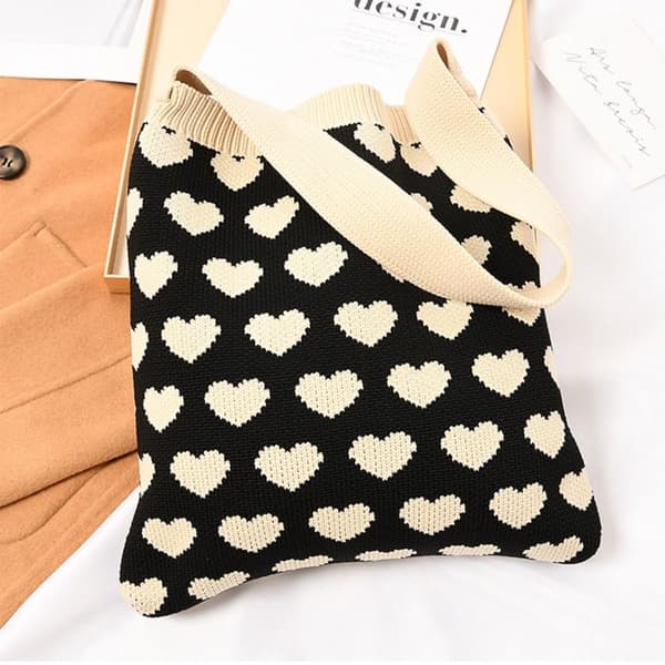 Knit Handbag Kangaskassi VIHREÄ green