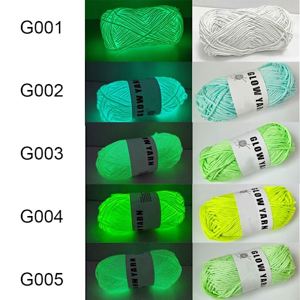 Luminous Chunky Garn Gløder i Mørket G002 G002