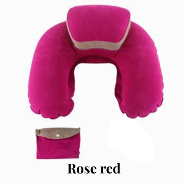 Luftuppblåsbar kudde U-formad kudde ROSE RED rose red