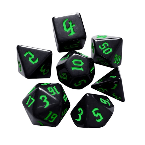 7st/ set DND Tärningar Polyhedriska Tärningar GRÖN Green