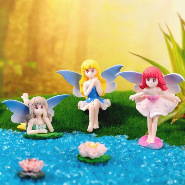 Flower Fairy Desktop Dekorasjoner Angel Flower Fairy Doll Model Pink