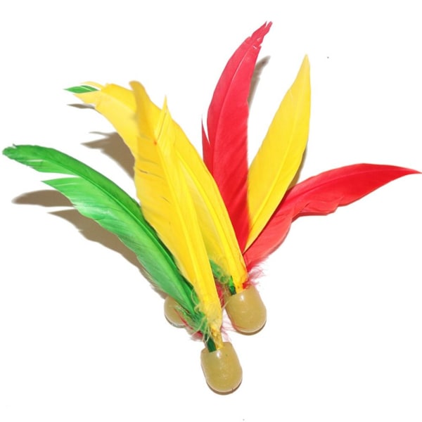 10 STK Farverige fjerbolde Feather Badminton Høj elastik