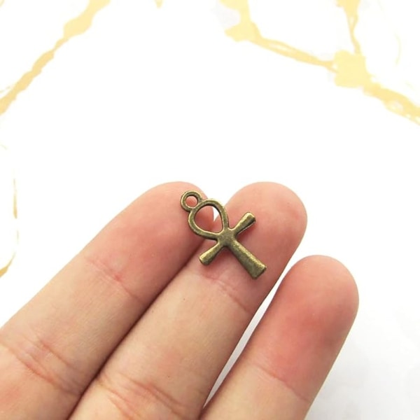 100 stk Metal Ankh Egyptian Cross Charms Religious Large Cross