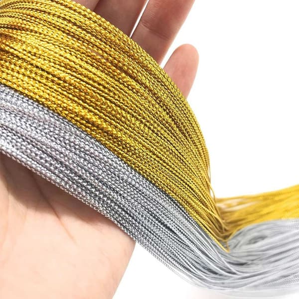 100m Guld Silver Sladd Presentförpackning String GULD 2MM 2MM gold 2mm-2mm