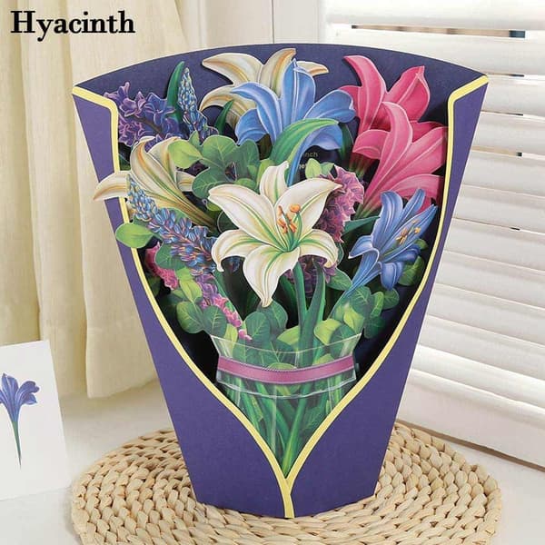 3D Pop-up bukett papper blommor LILY LILY Lily