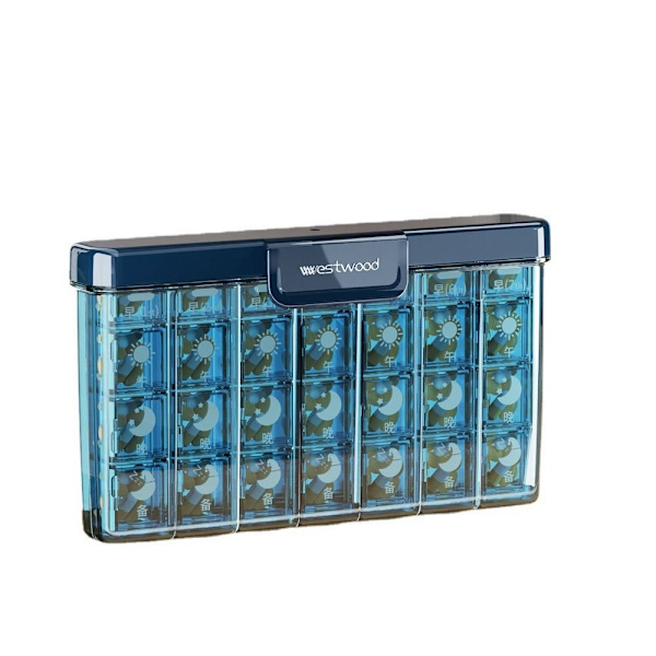 Pill Box Medicin Container Box BLÅ Blue