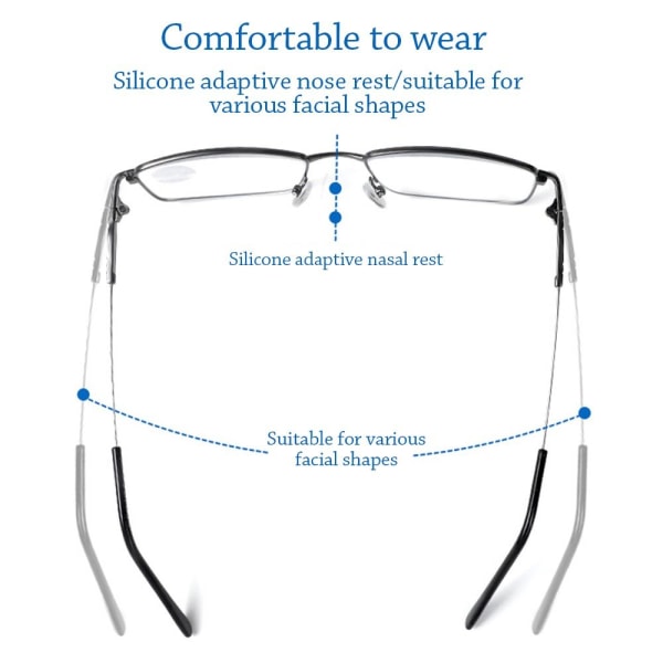 Anti-Blue Light lukulasit Neliömäiset silmälasit RUSKEA Brown Strength 400