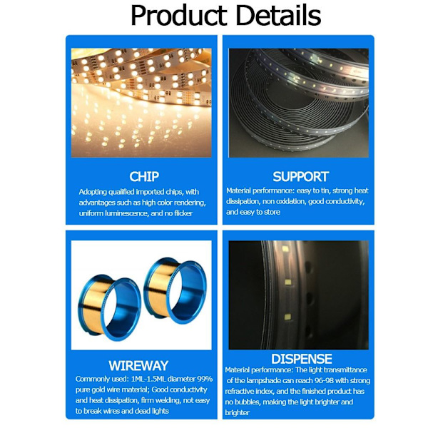 50 st SMD 3528 led pärlor LED COB Chip ljusemitterande dioder