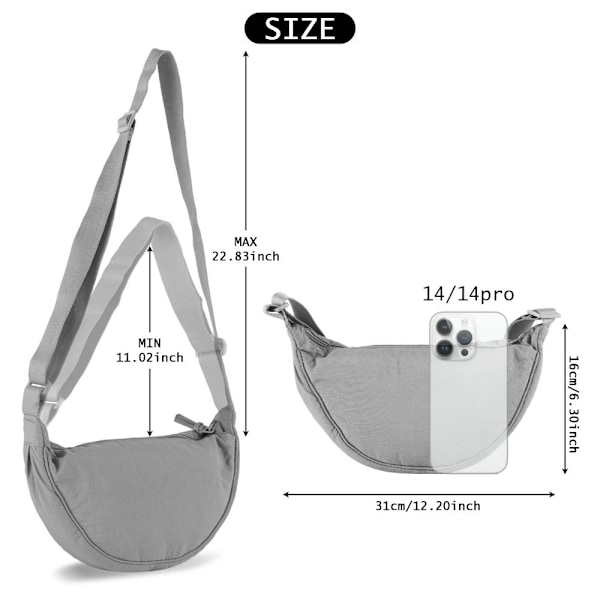 Crossbody Bag Brystveske GRÅ grey