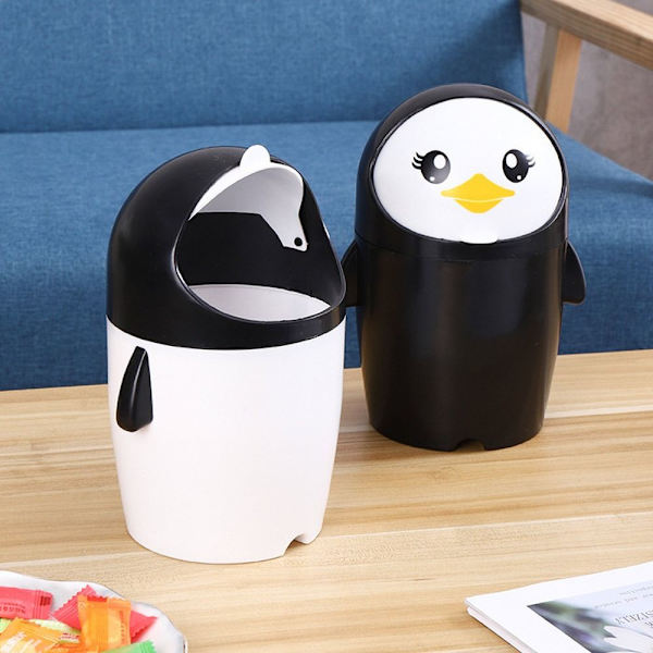 Desktop søppelbøtte Penguin søppelbøtte HVIT White