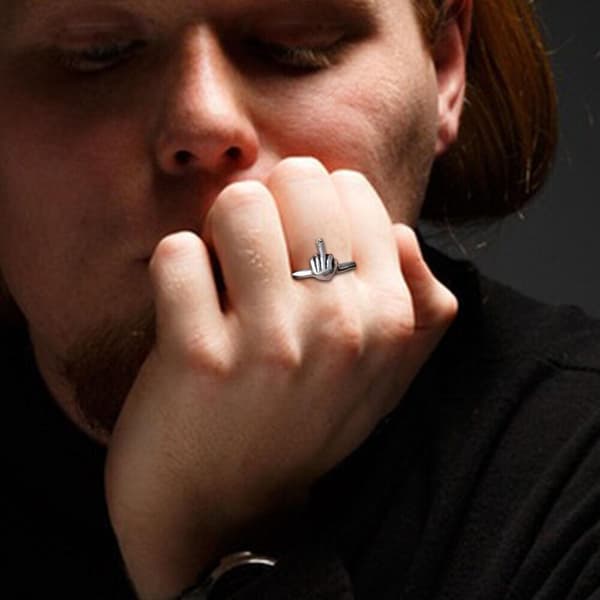 Mellemfingerringe Metalring 6 6