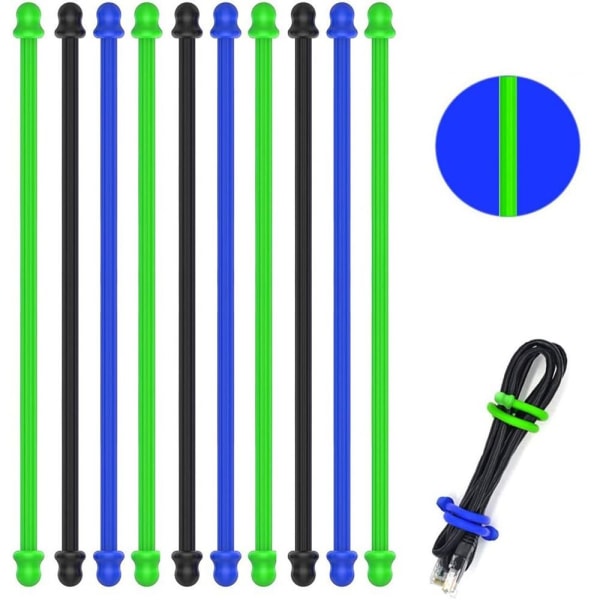 10 kpl Kumikierrenauhat Silikonisiteet VIHREÄ 6TUUMAA 6TUUMAA green 6inch-6inch