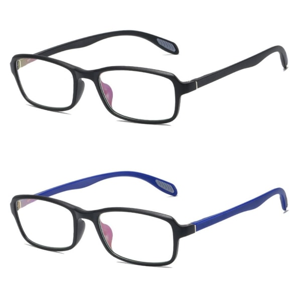 Anti-blåt lys læsebriller Firkantede briller SORT Black Strength 150
